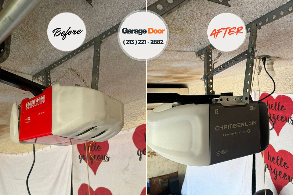 Before and after: garage door opener repair Sudan, TX